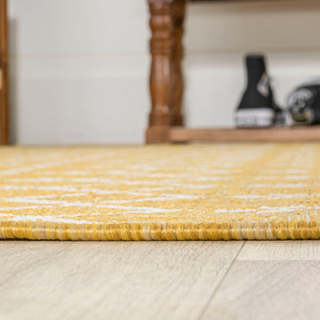 Ourika Moroccan Geometric Textured Weave Indoor/outdoor Square Rug